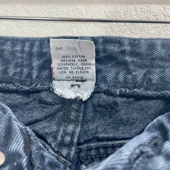 Vintage 80s Black Bongo Raw Hem Ankle Jeans High-Rise Tapered 27" Waist Grunge - Picture 8 of 13